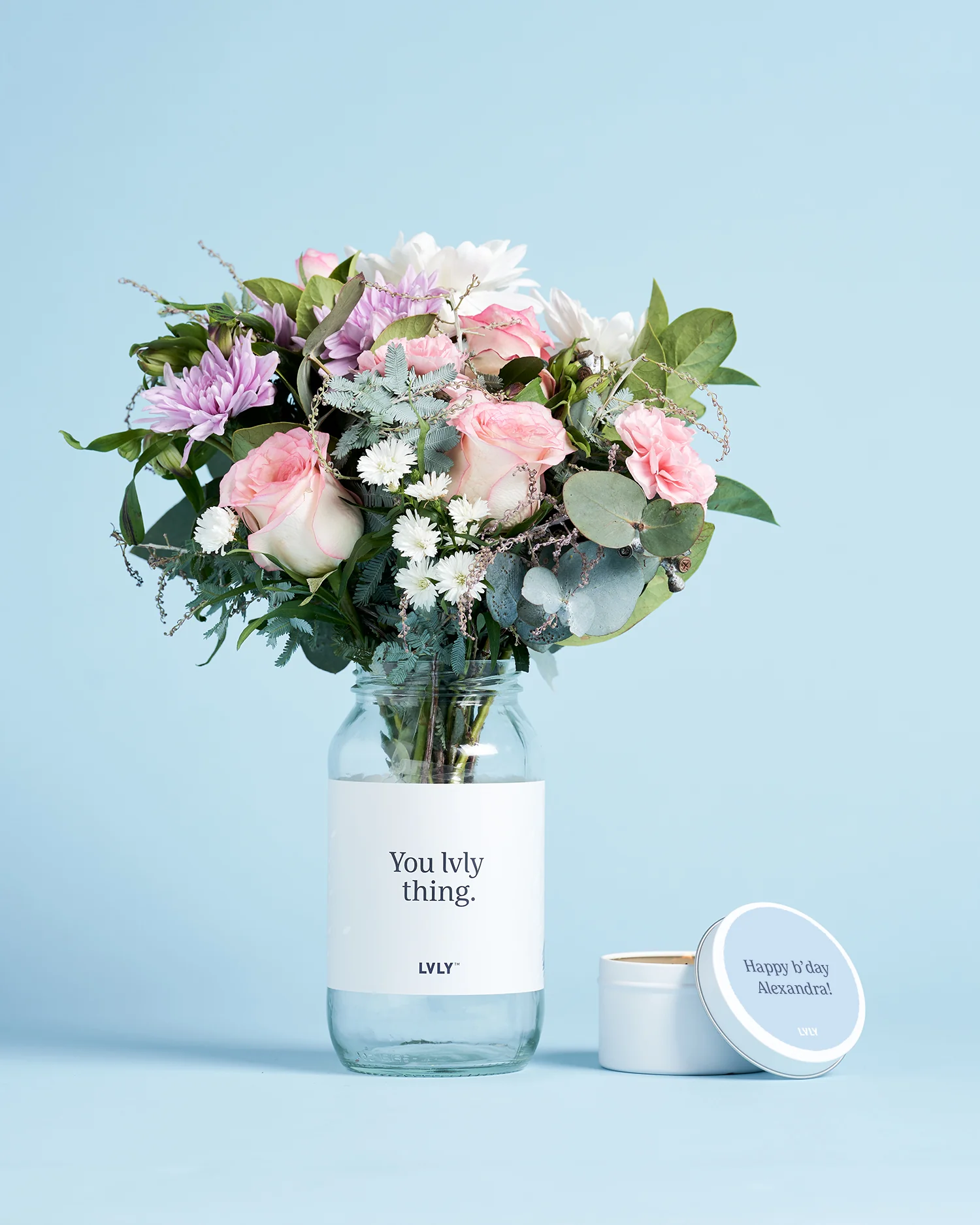 Personalised Candle + Flowers - Image 4