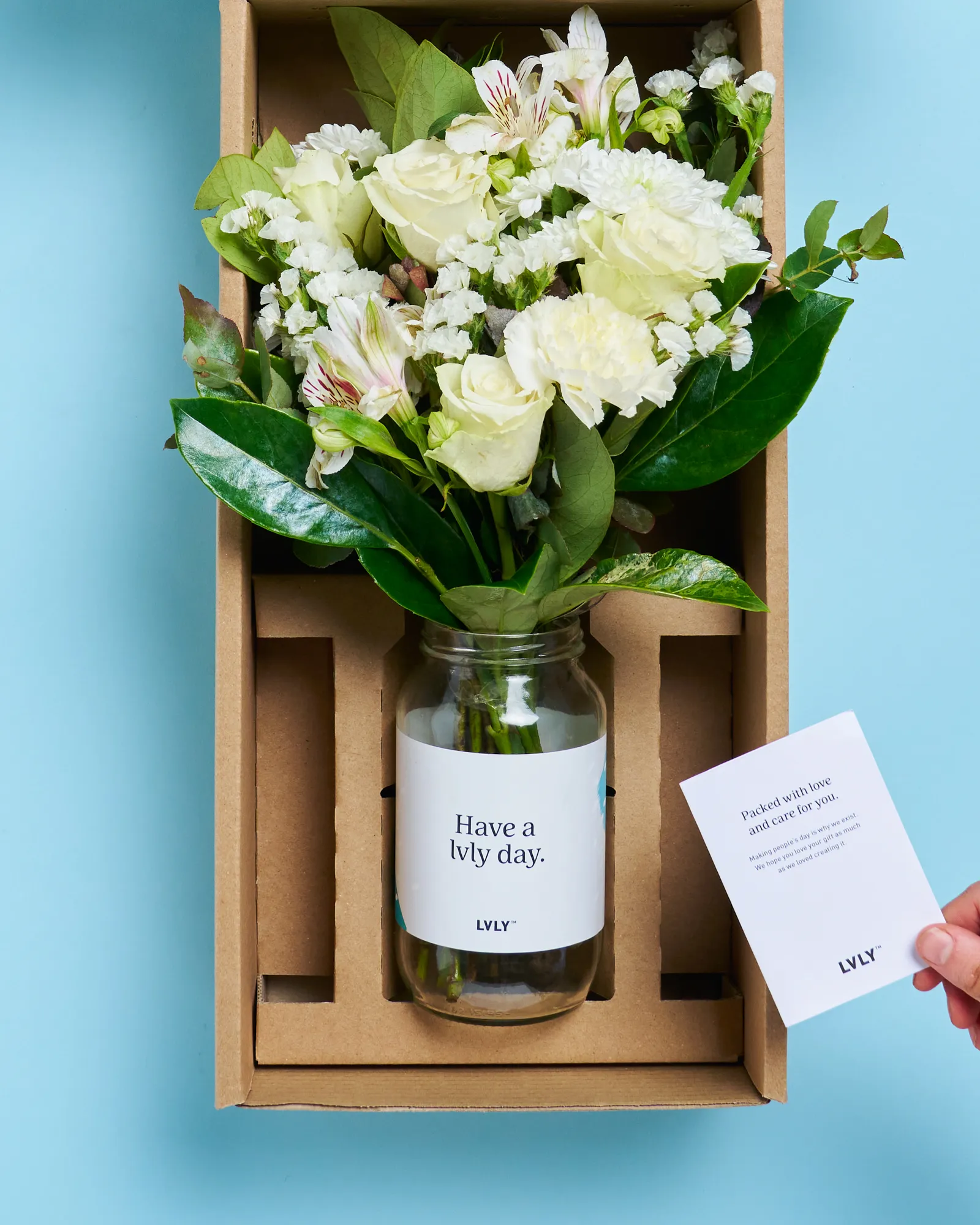 White Sympathy Flower Jar - Image 3
